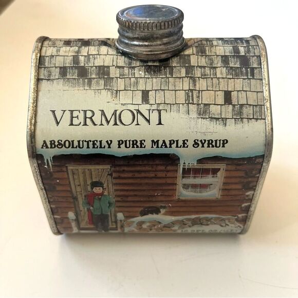 Vintage Vermont Maple Syrup Log House New England Container Company 1984 - Picture 1 of 9